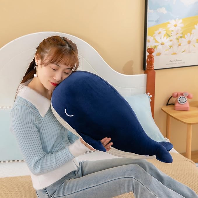 Gentle Whale Plush Toy Ultra Soft Cotton Sea Mammal Doll 18inch)