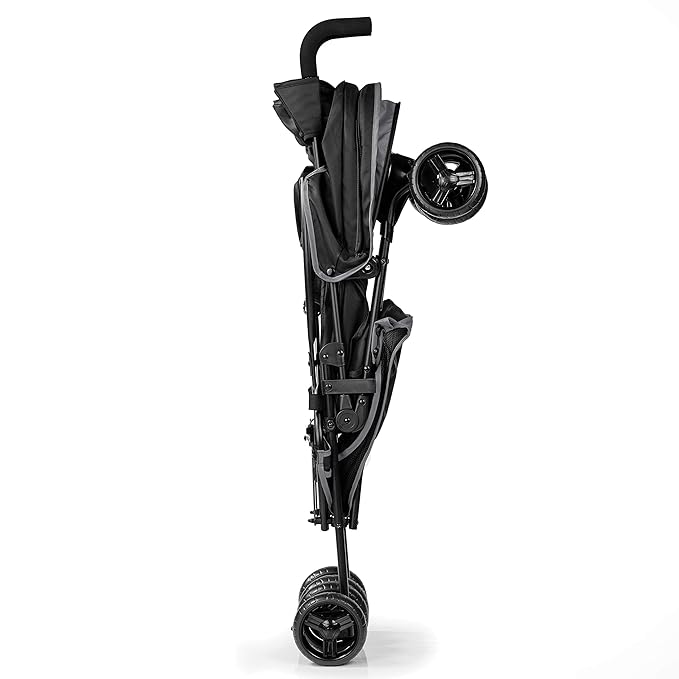 Summer by Ingenuity 3D Mini Convenience Stroller – Lightweight Stroller with Compact Fold, Multi-Position Recline, Canopy with Pop Out Sun Visor and More – Umbrella Stroller for Travel and More, Gray