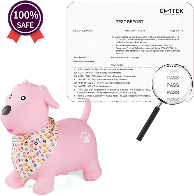 INPANY Bouncy Dog Hopper for Toddlers-Hopping/Bouncing/Bounce hoppers, Jumping Toys 2, 3, 4, 5