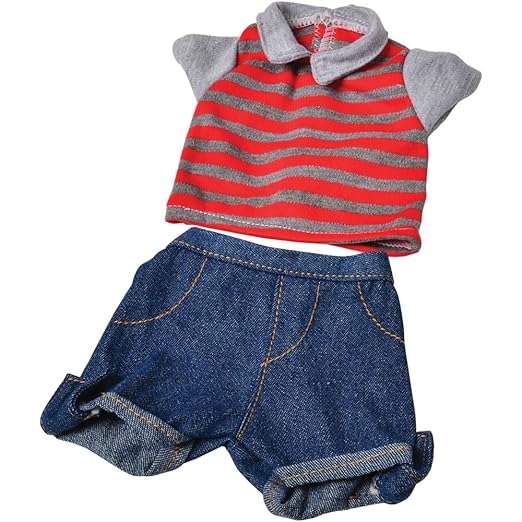 Constructive Playthings Washable Baby Doll Clothes for 12-14 Inch Dolls, Poly/Cotton 4 Doll 3 Years