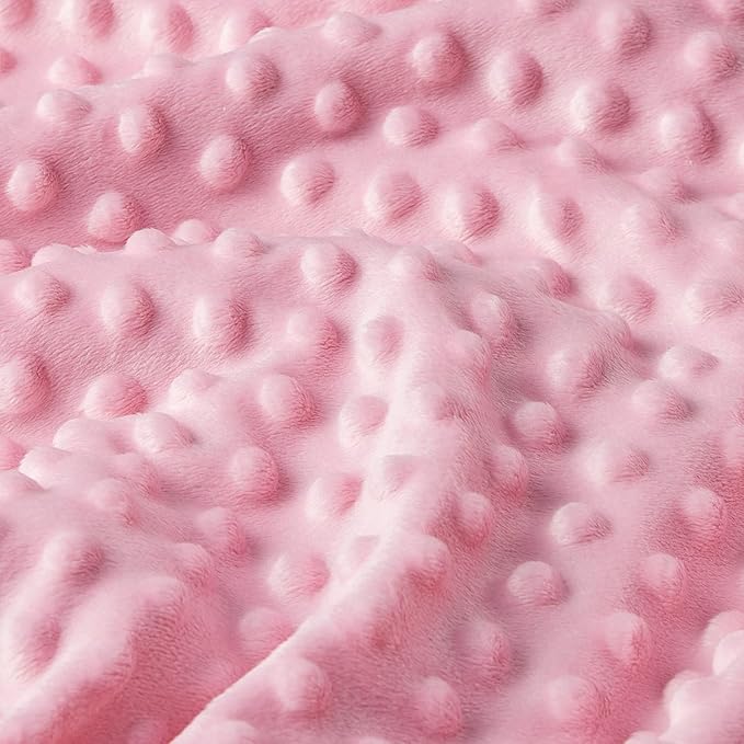 DaysU Silky Micro Soft Plush Baby Blankets for Girls with Print Floral Pattern and Soothing Raised Dots, Double Layer Bed Throws for Baby Crib 30x40 Inches