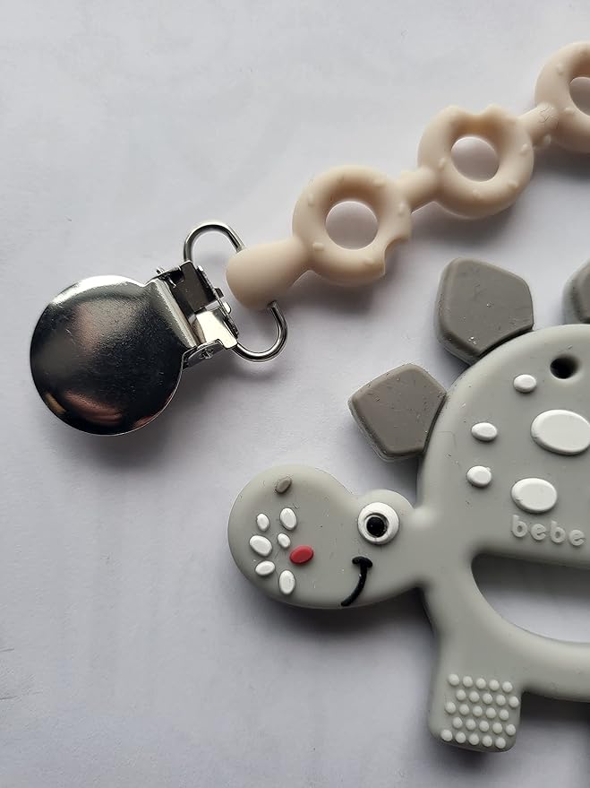 Dinosaur Teething Toys Teethers with Pacifier Clip for Infant Baby Newborn Babies 3-6-12 Months BPA Free 6 to 12 Months & Up- Baby Teether, Baby Gift