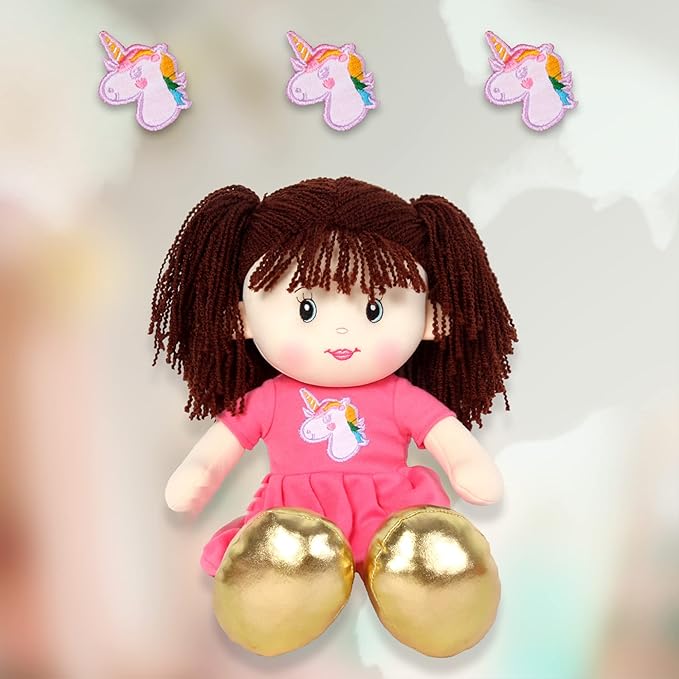 Linzy Toys, 16'' Pink Laura Soft Plush Rag Doll
