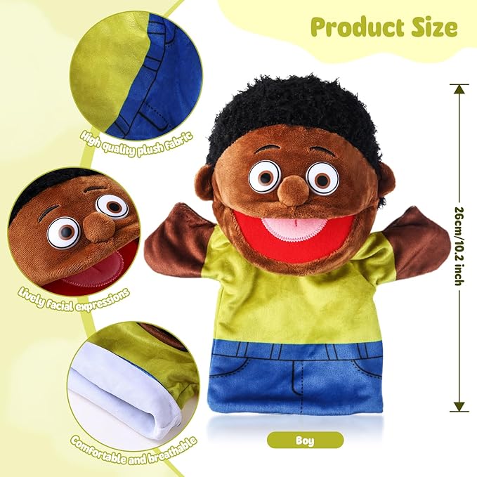 1 Pcs Family Hand Puppets 12 Inch Grandparents, Mom & Dad