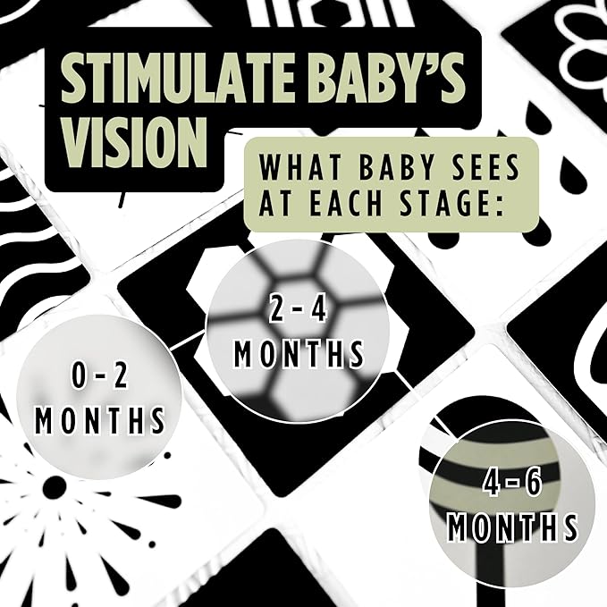 High Contrast Baby Cards 2-in-1 w/New Mom Affirmation Cards | High Contrast Baby Toys for Newborn 0-6 Months
