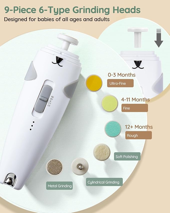Lilian&Gema Baby Healthcare and Grooming Kit, 28-in-1 Rechargeable Nail Trimmer Electric Set, Dual Auto Light Baby Nail Care Kit, Portable Newborn Nursery Health Care Set for Infant Toddlers Boy Girl