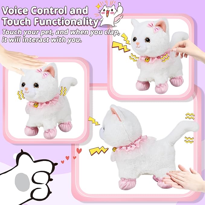 Interactive Electronic Plush Toy Walking and Barking Robot Cat Plush