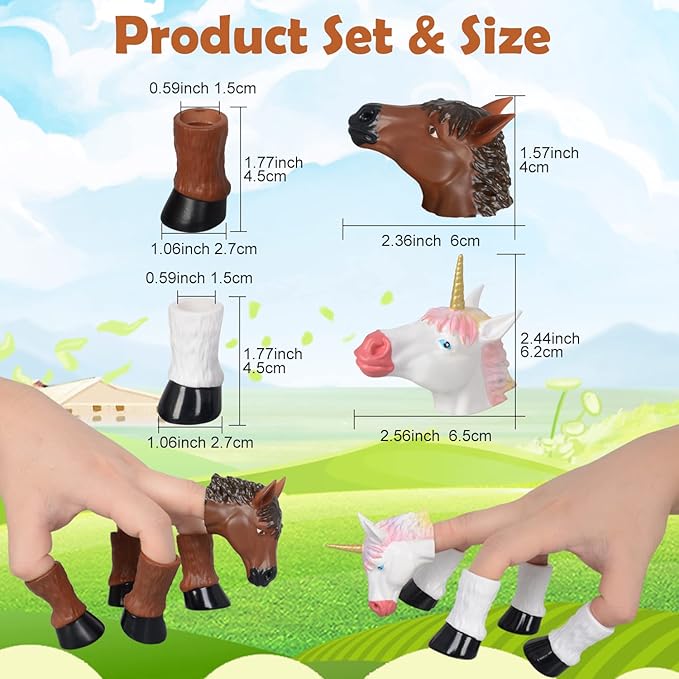 HugOutdoor Horse & Unicorn Finger Puppet Toy Cosplay Novelty Christmas