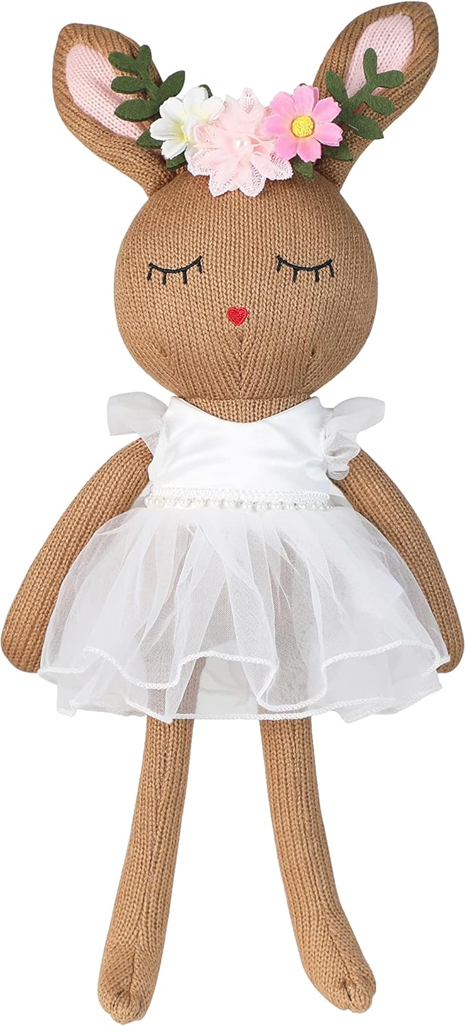 Ballerina Doll Handmade Stuffed Animal Bunny Plush Animal Doll, Plush