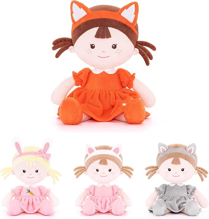 Onetoo First Baby Doll Plush Rag Doll Sleeping Cuddle Buddy Dress14(Milly Series)
