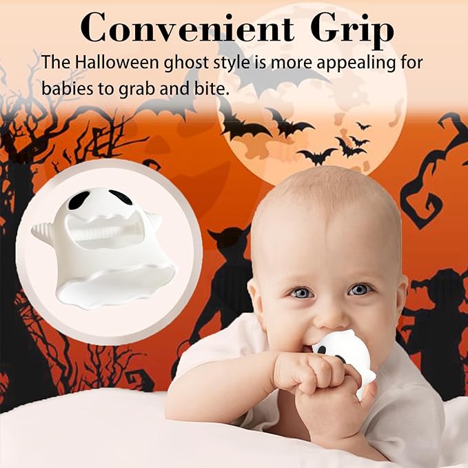 Halloween teethers for Baby, Cute Cartoon Baby Teething Toy 3-6 Months 6-12 Months