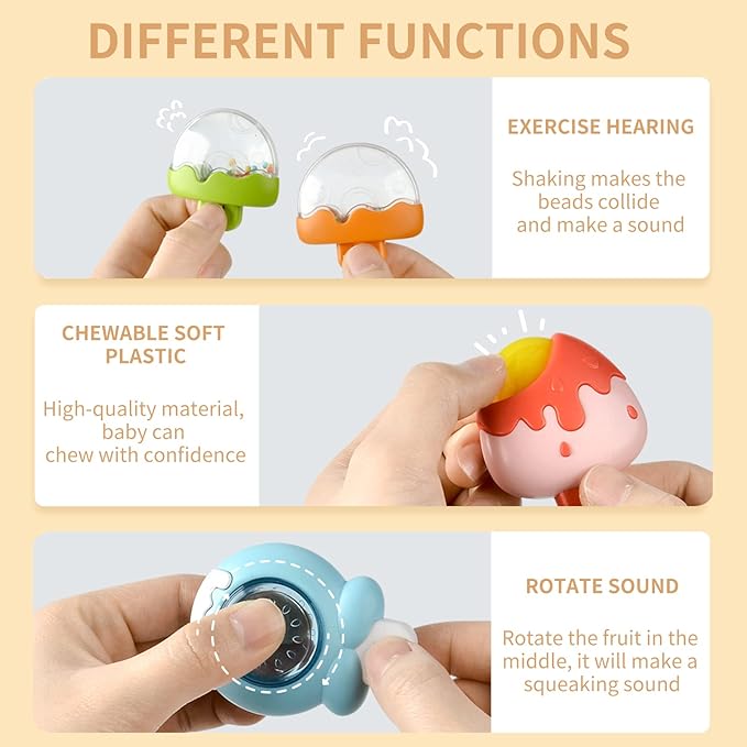 High Chair Baby Toys 12-18 Months, Suction Cup Spinner Toy for Baby Rattle 1-3, Birthday 1 2