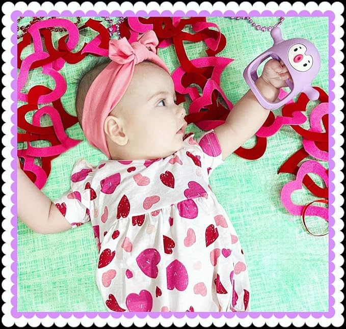 Smily Mia Smily Mia Penguin Teethers, Silicone TeethingToys for Babies 0-6Months 3-6Months, Hand
