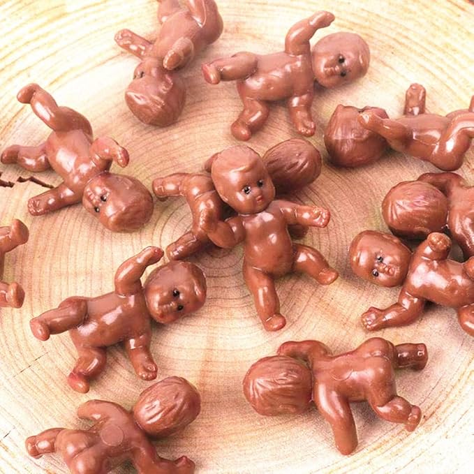 1.2" King Cake Babies Mini Plastic Babies for Baby Shower