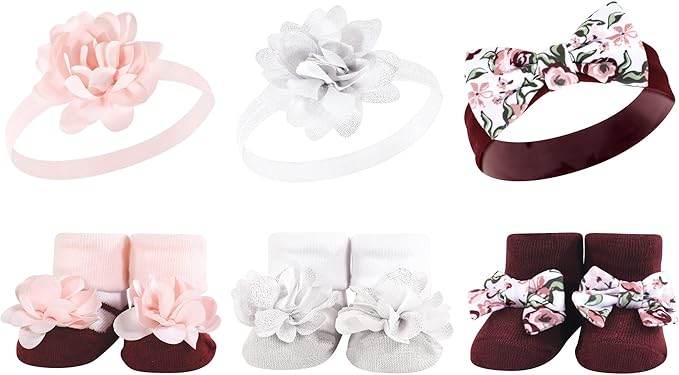 Hudson Baby Girl's Headband and Socks Giftset