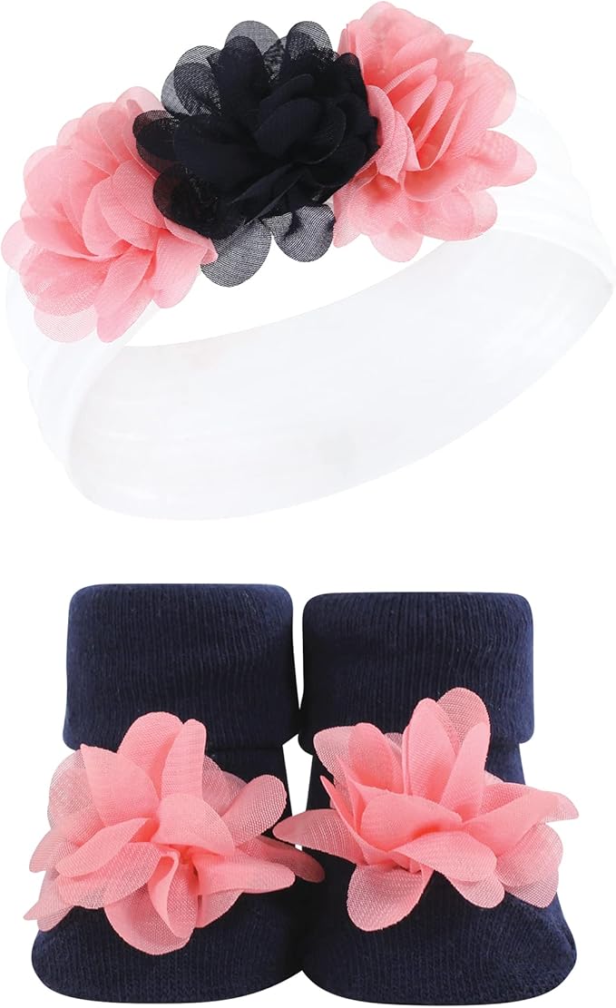 Hudson Baby Girl's Headband and Socks Giftset