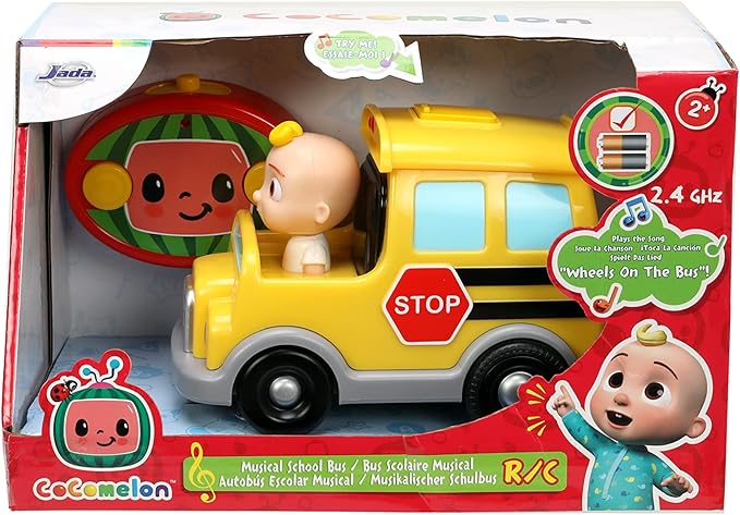 Jada Toys Cocomelon 7.5" School Bus RC Remote Control Car,