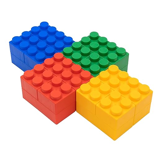 UNiPLAY Plump Soft Building Blocks - 24-Piece Jumbo Stacking Multicolor Set for Early Cognitive Development and Creative Play 3 Months+