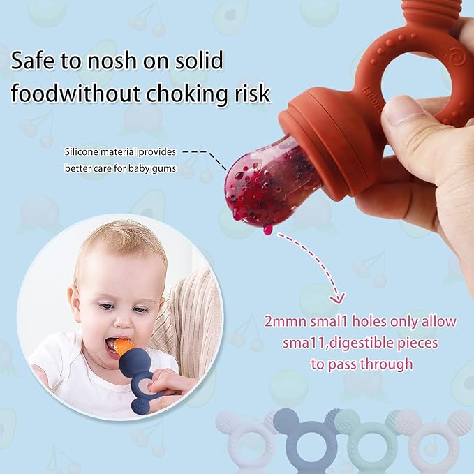 Baby Fruit Feeder, Frozen Teething Toys for Babies 3 Extra