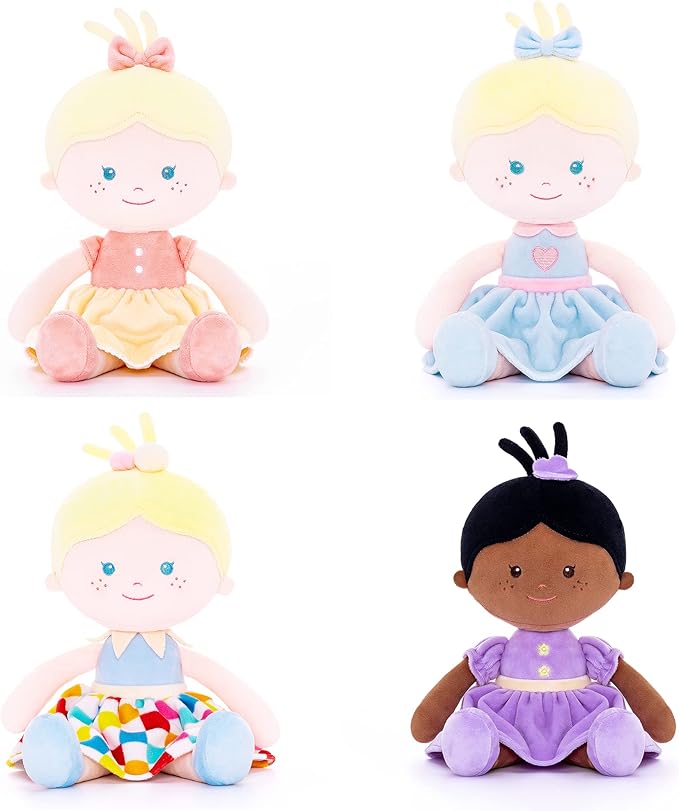 Onetoo Soft Baby Doll for Girls Plush Rag Doll Sleeping 14"