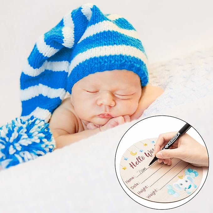 R HORSE Baby Birth Announcement Sign with Marker Pen Double-Sided