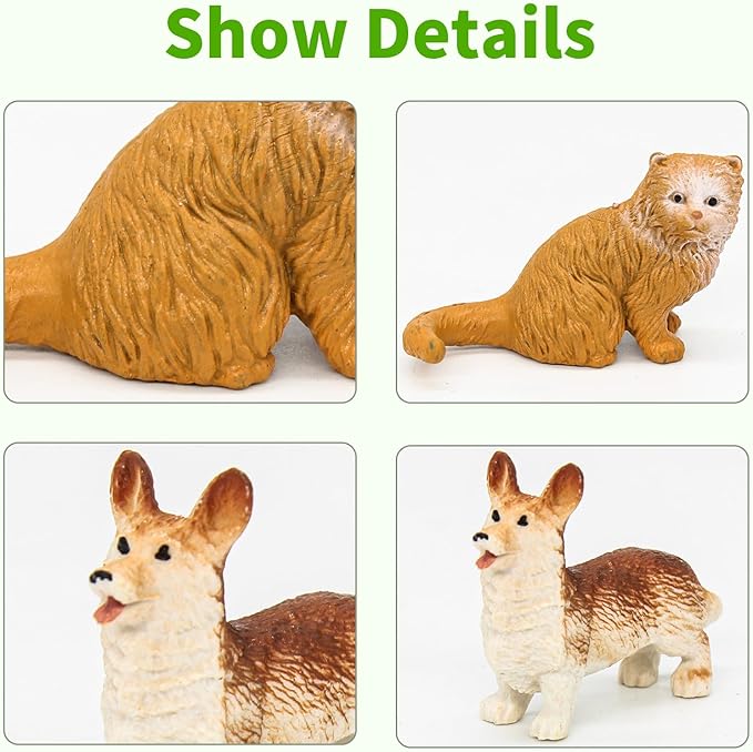 iftnotea 12PCS Mini Farm Animal Toy Figurines - Tiny Plastic Barn Animals Figures with Little Horse Cow Dog Cat 3 4 5 6 7 8