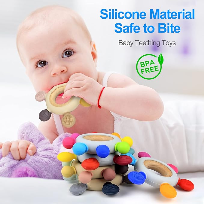 Baby Teething Toys Silicone Teethers BPA Free Silicone Rudder