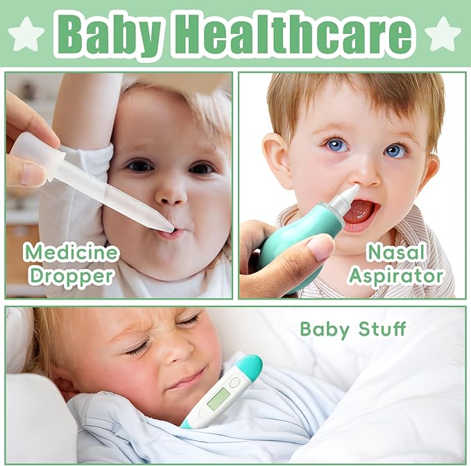 Baby Grooming Kit for Boys Girls Safety Newborn Nursery Essentials Grooming Set Gift for First-time Parents Green 18 in 1
