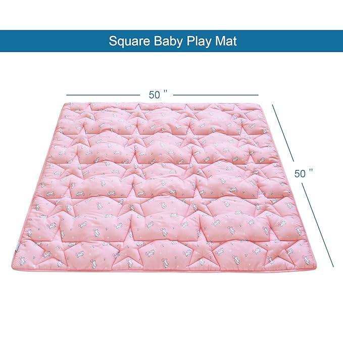 Baby Play Mat for Boys Girls, 50'' x 50'' baby Play Mat for Playpen
