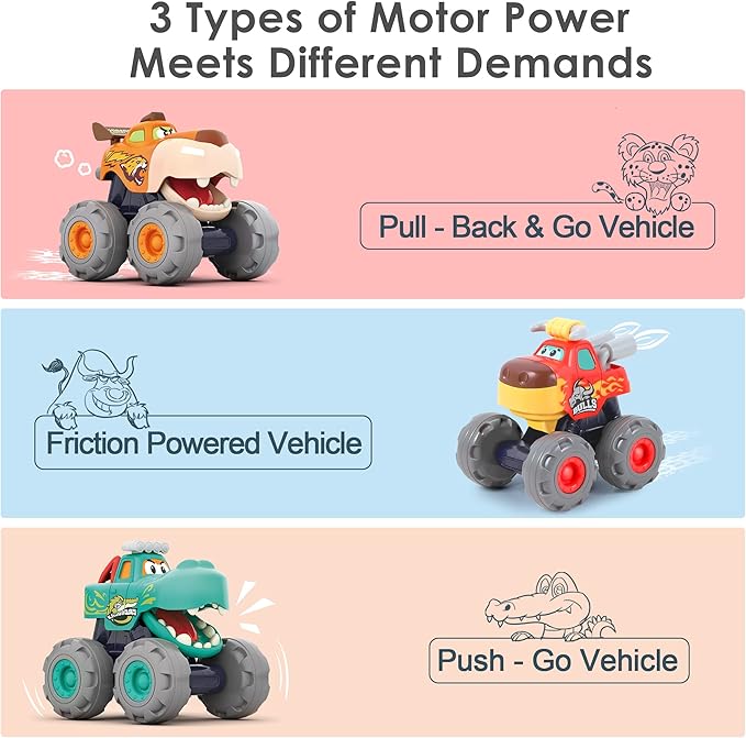 iPlay, iLearn Toddler Monster Truck Toys 1 2 3 Year 12 18 24 Month