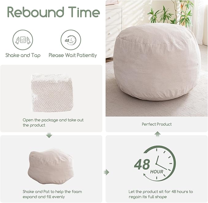HIGOGOGO Giant Bean Bag Chair Bed for Adults,Convertible Beanbag Folds from Lazy Chair to Floor Mattress Bed,Large Floor Sofa Couch for Adult,Couples,Family,High-Density Foam Filling, Machine Washable