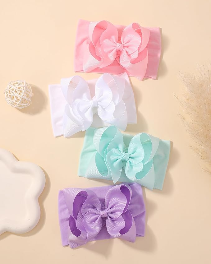 doboi 20PCS Baby Bows Baby Girl Headbands Nylon Hairbands