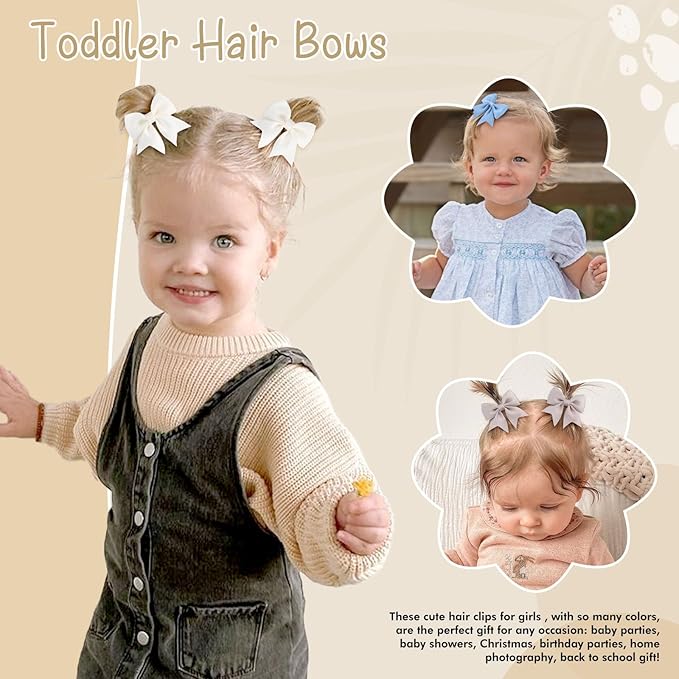 OAOLEER 2inch Baby Hair Clips, 24 Pieces Fully Lined Baby 12 Colors
