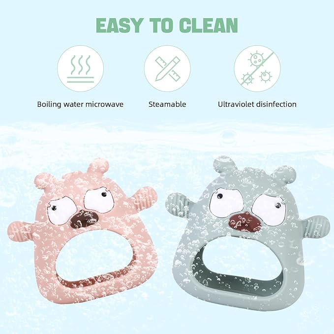 Teething Toys for Babies 0-6-12 Months, Baby Teether Never Drop Baby Teether for Teething Relief