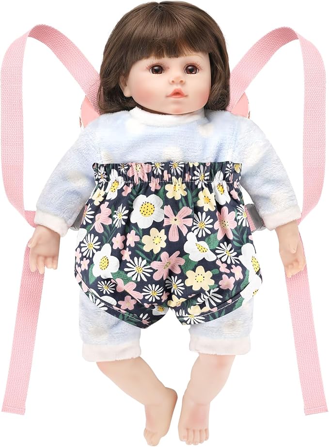 GAGAKU Baby Doll Carrier Kids Toy Baby Carrier for Dolls Toy Baby Sling for 18-inch Dolls Accessory Carrier for Little Girls - Pink