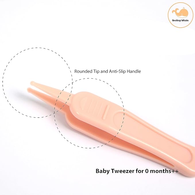 4-in-1 Premium Baby Grooming Kit by The Smiling Whale, Baby Manicure Pedicure Set for Newborn Infant & Toddler, Nail Trimmer, Nail Clipper, tweezer, Scissors (4 pcs) (Pink)