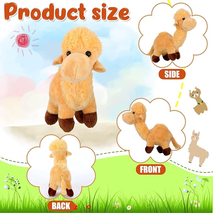 Sosation 9 Pack Camel Stuffed Animal Camel Plush Cute Camel Doll Toy Soft Small Stuffed Camel Hanging Ornaments for Keys Purse Backpack School Bags, DIY Birthday Party Favors 5.5 x 2 Inches
