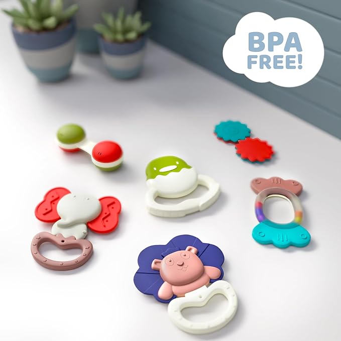 Lollipop Baby Teething Toys Set - 6-Pack Teething Toys for Babies 0-12 Months