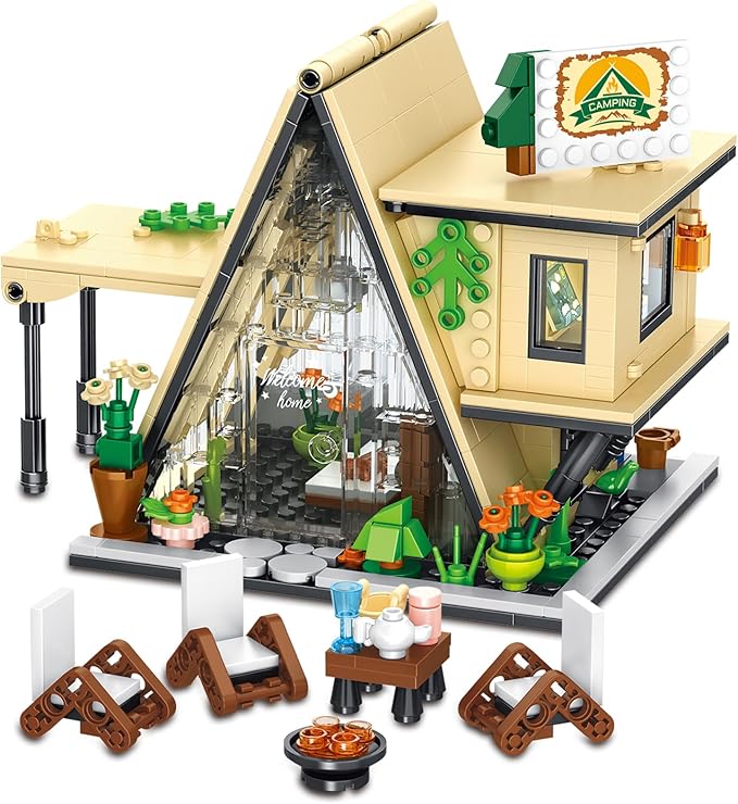 QLT A-Frame Cabin, Glamping House Building Set (579 Pcs)