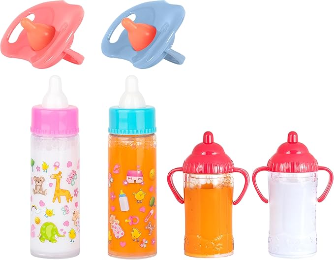 fash n kolor®, My Sweet Baby Disappearing Doll Feeding Set | Baby Care 6 Piece Doll Feeding Set for Toy Stroller 2 Milk