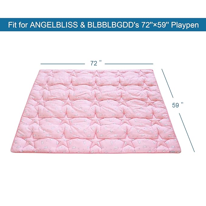 71'' x 59'' Baby Play Mat for Playpen, Baby Play Mat for Floor One-Piece Crawling