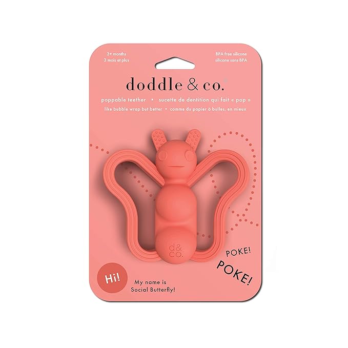 Doddle & Co. The Chew Butterfly Teether with Poppable Bubbles | Toddler Teething Fidget Toy for Baby 1