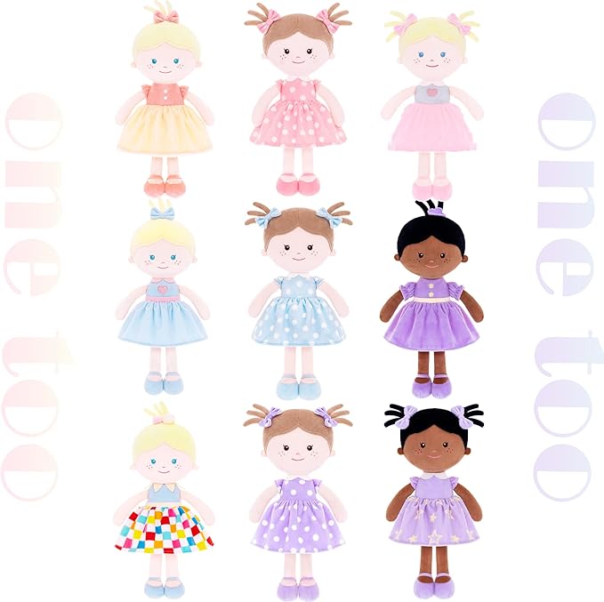 Onetoo Soft Baby Doll for Girls Plush Rag Doll Sleeping 14"