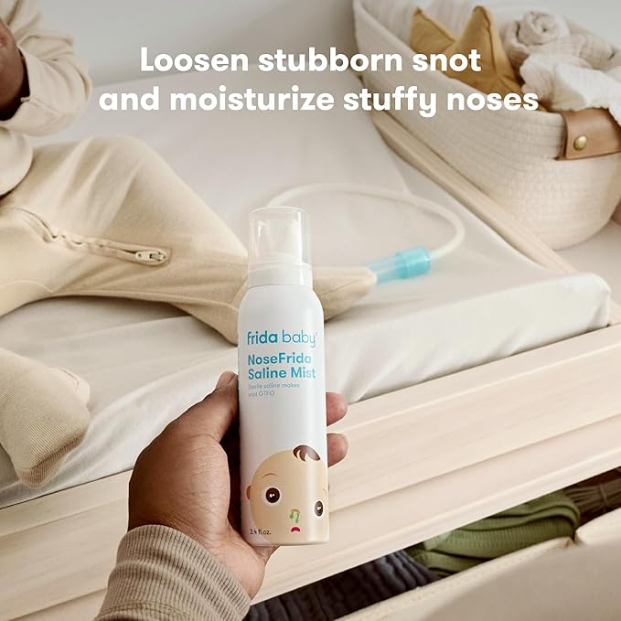 Frida Baby NoseFrida Saline Mist Spray, Baby Saline Nasal Spray for Allergy Relief to Soften Nasal Passages 3.4 fl.oz.