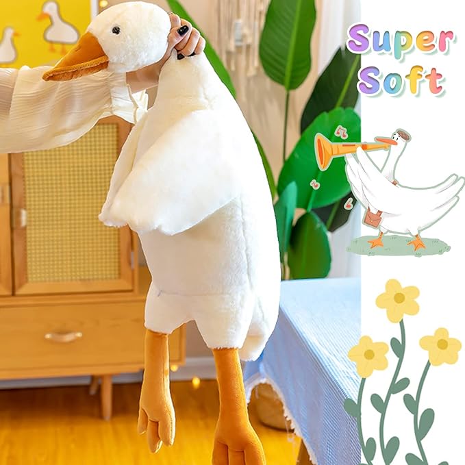 Goose Stuffed Animal 51 Inch Plush Doll Toy, Cute Duck Plush Cushion Soft Huge Plushies Pillow