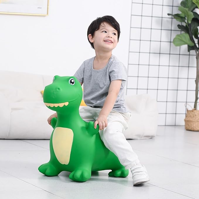 INPANY Kids Bouncy Dinosaur Hopper Toys for 2 Year Old Boy Gifts, Toddler Inflatable Animal Hopping Horse 3 4