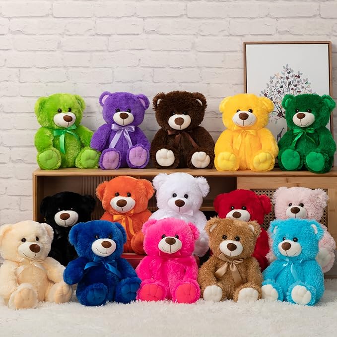 Super Color Teddy Bear Stuffed Animals Plush Toy for Children 14 inch