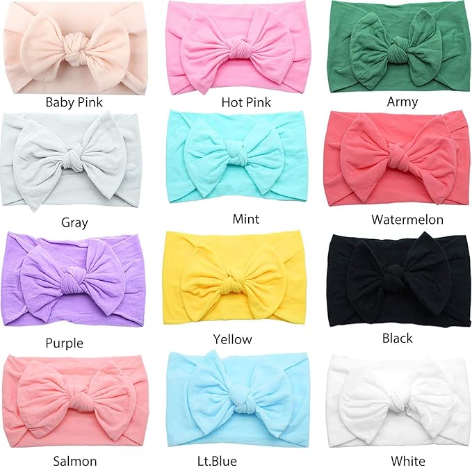 C횋LLOT Super Stretchy Soft Knot Headbands with Hair Bows Head