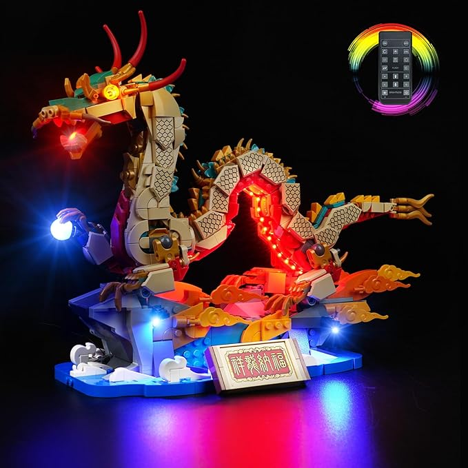 LED Lighting Kit for Lego Auspicious Dragon, LED Light Compatible 80112 Building