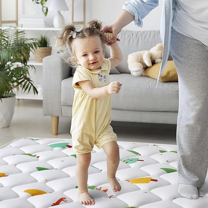 Premium Foam Baby Play Mat 47" X 47", Thick One-Piece Crawling Mat